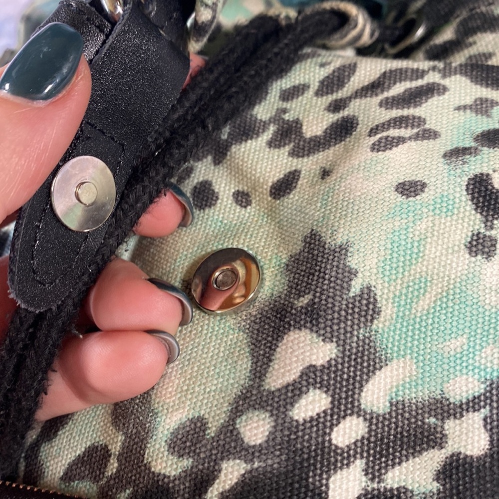 VS PINK • 2013 Teal Animal Print Drawstring Mini Backpack - Picture 3 of 14